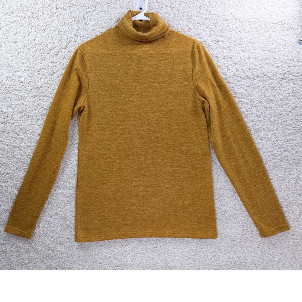 H2H Thermal Base Layer Turtleneck Mens Small Mustard Yellow Excellent Stretch